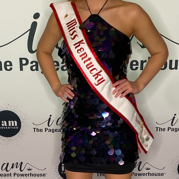 Rachel Allan size 2 large sequin cocktail - Picture 2 of 3